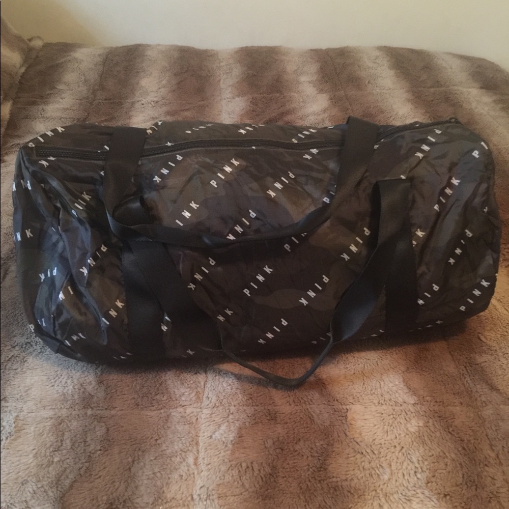 Pink camo duffle bag